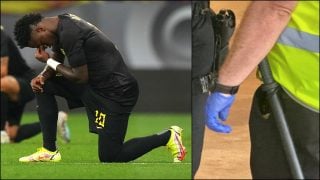 Vinicius durante un partido con la selección brasileña (Getty)