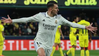 Dani Ceballos celebrando su gol ante el Villarreal. (AFP)