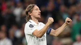 Modric celebrando un gol con el Madrid. (Getty)