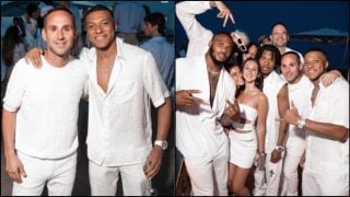 Kylian Mbappé, en una fiesta vestido por completo de blanco.