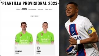 La plantilla provisional del Real Madrid y Mbappé.