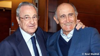 Florentino Pérez y Pirri. (realmadrid.com)