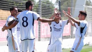 Los jugadores del Castilla celebran un gol (Realmadrid.com)