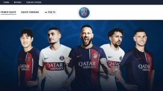 Cabecera de la web oficial del PSG sin Mbappé