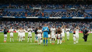 Los jugadores del Real Madrid, en el último partido en el Santiago Bernabéu. (Europa Press)