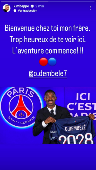 Mbappé rompe su silencio y manda un bonito mensaje de bienvenida a Dembélé