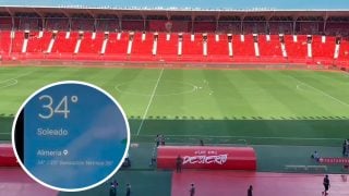 El Almería-Real Madrid se jugó con una sensación térmica de 36º