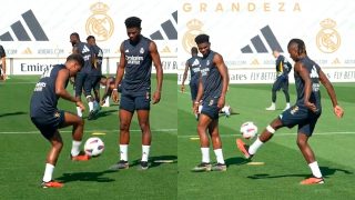Demasiada calidad: Rodrygo y Camavinga se divierten en el entrenamiento del Real Madrid