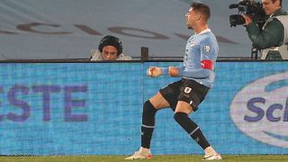 Fede Valverde celebra un gol con Uruguay. (EFE)