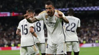 Joselu celebra un gol con el Real Madrid. (AFP)