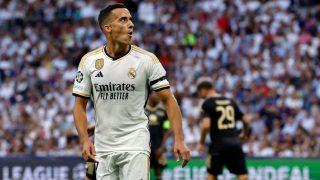 Lucas Vázquez, con gesto de incredulidad en el Real Madrid-Unión Berlín. (AFP)