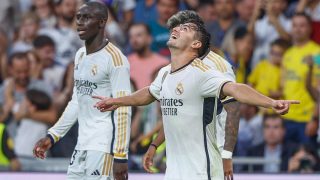 Brahim celebra un gol con el Real Madrid. (EFE)