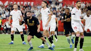 Carvajal celebra su gol ante el Sevilla (Realmadrid.com)