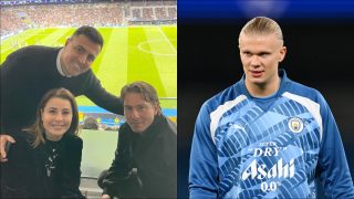 La agente de Haaland, en el Bernabéu. (Instagram / Getty)