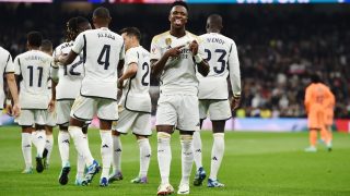 Vinicius celebra un gol con el Real Madrid. (Getty))