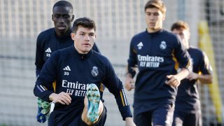 Fran García y Mendy durante un entrenamiento del Real Madrid (Realmadrid.com)