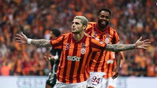Mauro Icardi celebra un gol con el Galatasaray. (Getty)