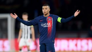 Kylian Mbappé, en un partido con el PSG. (Getty)