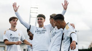 El Juvenil de Arbeloa celebra un gol ante el Nápoles (Realmadrid.com)