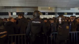 La Policía en el nuevo Bernabéu.