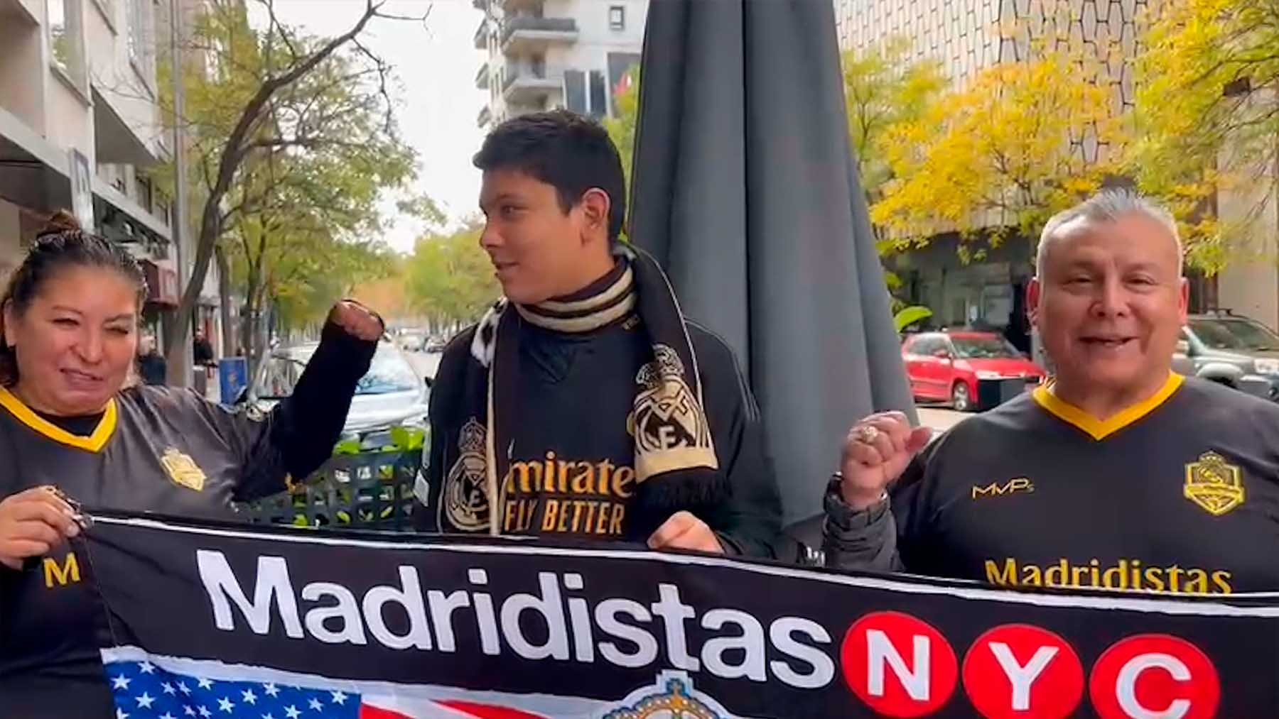 Más de 5.000 kilómetros desde Nueva York para animar al Madrid "Es una