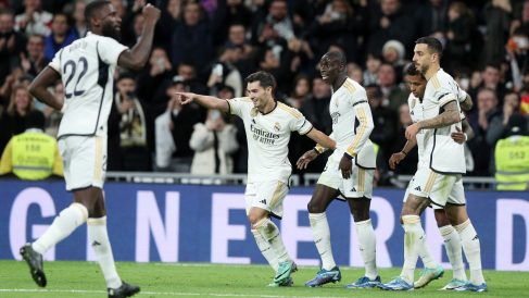 Los jugadores del Real Madrid celebran un gol. (Getty)