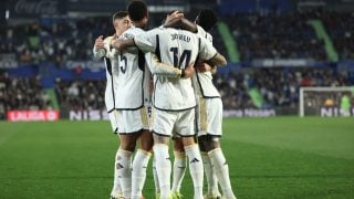 Los jugadores del Real Madrid celebra un gol. (Getty)