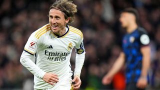 Modric celebra un gol con el Real Madrid. (Getty)