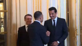 Así fue el encuentro entre Mbappé, Macron y el emir de Qatar.