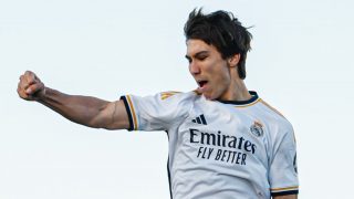 Gonzalo celebra un gol con el Juvenil A. (Realmadrid.com)