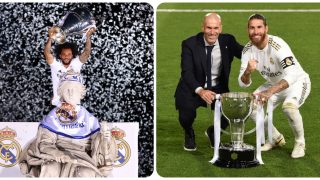 Marcelo y Sergio Ramos han querido felicitar al Real Madrid por su 122 cumpleaños (Europa Press y Getty)