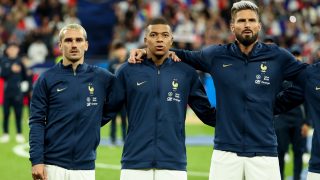 Griezmann, Mbappé y Giroud, con Francia. (Europa Press)
