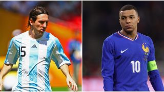 Leo Messi y Kylian Mbappé. (Getty)