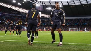 Bellingham celebra el 0-1 del Real Madrid ante el Manchester City del pasado año. (Getty)