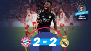 El Bayern y el Real Madrid igualaron a dos con doblete de Vinicius.