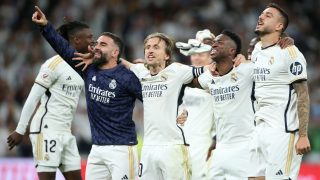 Los jugadores del Real Madrid celebran una victoria. (Getty)