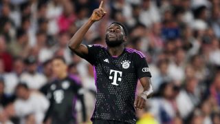 Alphonso Davies celebra su gol en el Bernabéu. (Getty)