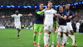 Los jugadores del Real Madrid celebran la victoria ante el Bayern. (Getty)