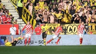 El Mainz celebra un gol contra el Dortmund (Getty)