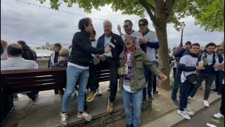Madridistas en la Fan Zone de Londres