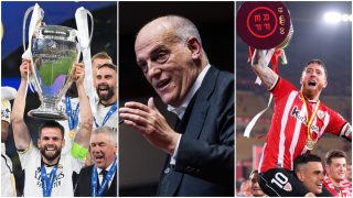 Javier Tebas y los títulos de Real Madrid y Athletic.