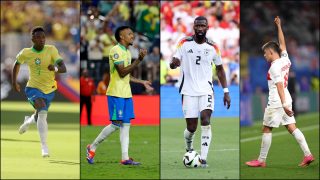 Vinicius, Militao, Rüdiger y Güler con sus selecciones. (Getty)