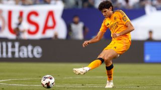 Jesús Vallejo, durante el primer amistoso de pretemporada. (Real Madrid)