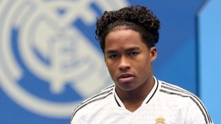 Endrick, en su presentación con el Real Madrid. (Getty)