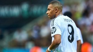 Kylian Mbappé en su primer partido con el Real Madrid. (Getty)