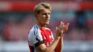 Martin Odegaard, en un partido con el Arsenal en la Premier League. (EFE)