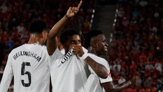 Rodrygo celebra su gol en Mallorca. (EFE)