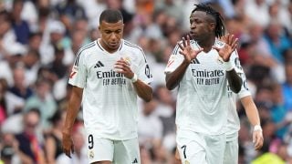 Vinicius y Mbappé juntos en el Bernabéu. (Getty)