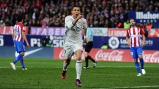 Cristiano Ronaldo celebra un gol ante el Atlético. (Getty)