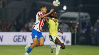 Vinicius en el partido ante Paraguay. (EFE)